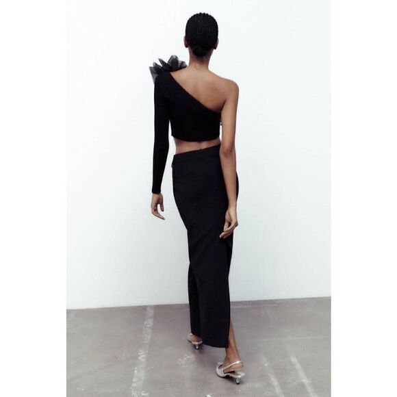 Zara Black One-Shoulder Blouse - Picture 7 of 11